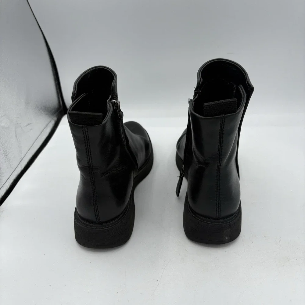 Franco Sarto Boots Womens Size 7 Beam Black‎ Leather Ankle Booties